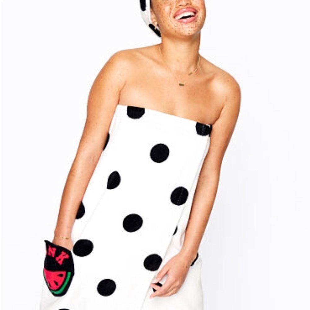 PINK Watermelon Polka Dot Wrap Towel